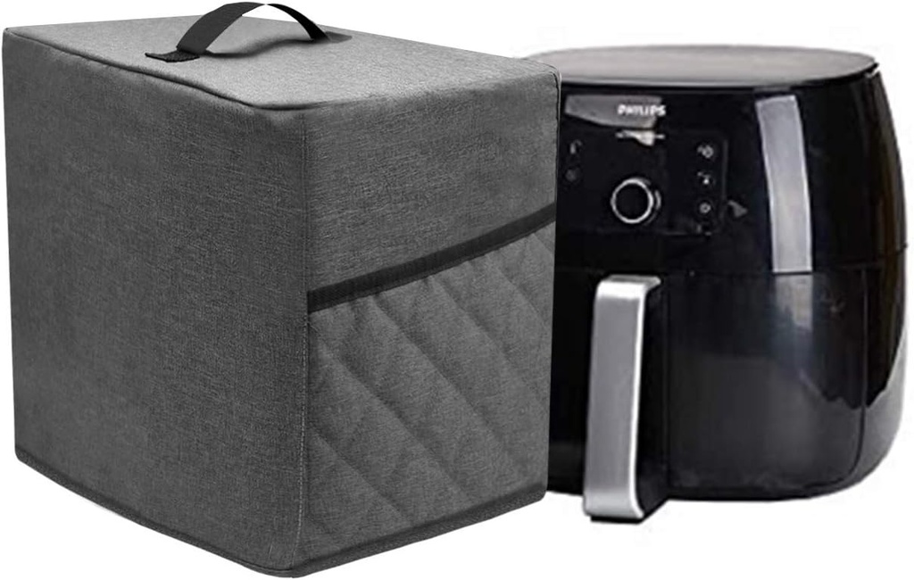 Air Fryer Dust Cover with 2 Accessory Pocket,Waterproof,Easy cleaning (FIT FOR 2.8-4.8 QUART, Gray)