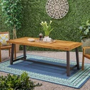 Merax Outdoor Dining Table for 8 Person, Rectangle Weather Resistant Patio Furniture for Yard, Garden, and Lounge, Teak