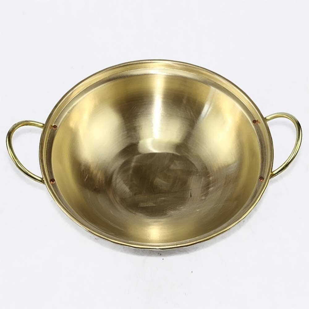 Copper Hot Pot Home/Restaurant Alcohol Furnace Small Hot Pot Slow Cooker Portable Outdoor Dry Boilers,20CM