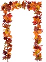 DearHouse 2 Pack Fall Garland Maple Leaf, 5.9Ft/Piece 7 Colors Hanging Vine Garland Artificial Autumn Foliage Garland Thanksgiving Decor for Home Wedding Fireplace Party Christmas