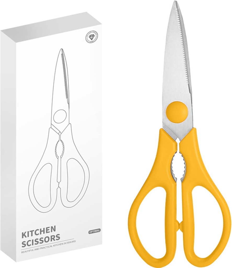 Yellow Kitchen Scissors, Rkqoa Kitchen Shears Set Heavy Duty Cooking Scissor, Dishwasher Safe & Stainless Steel Sharp Utility Scissors for Turkey, Poultry, Chicken, Everyday use
