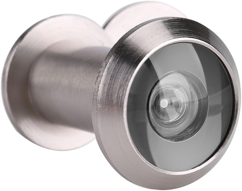 Door Viewer, Solid Brass 200-degree Door Viewer/Peephole, with Heavy Duty Rotating Privacy Cover, Optical Glass Door Scope Viewer for Home Office Hotel(Silver)