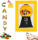 Candy Dispenser Picture Frame, Wall Mounted Candy Dispenser, Handy Fast Distribution Candies, Nuts, Dog & Cat Treats, Photo Wall Mount for Hanging or Tabletop Pet Snacks (yellow)