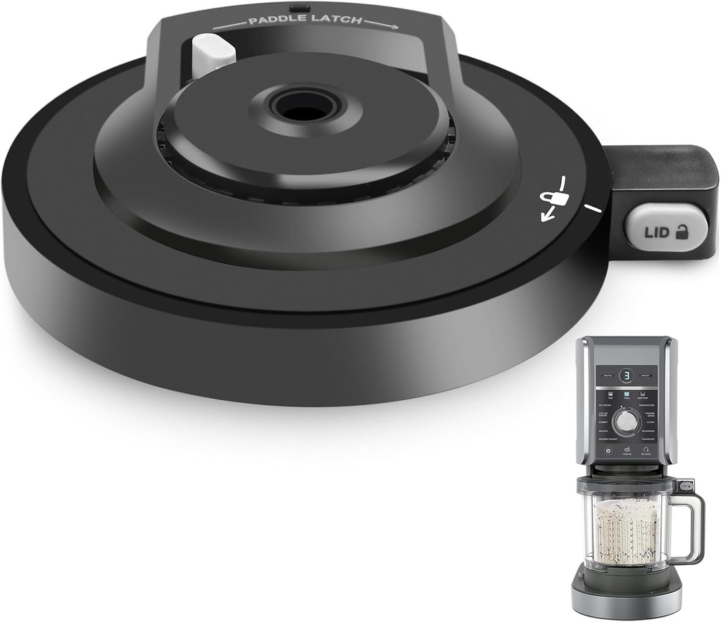 Replacement Outer Bowl Lid Compatible with Ninja CREAMi Ice Cream Maker NC500 / NC500C / NC501 / CN501C / NC501H / NC501HBL / NC501HGN / NC501HRD / NC501CO, Creami Replacement Lid(NO Paddle)