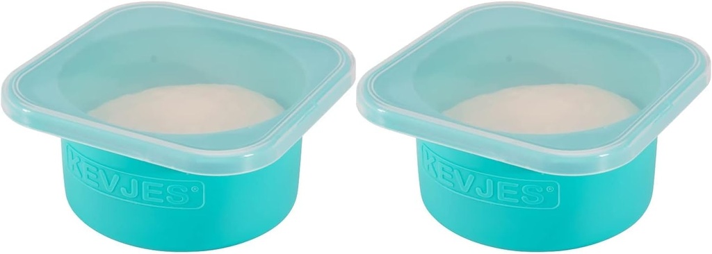 500ml Individual Pizza Dough Proofing Container with Airtight Lid – Ideal for Neapolitan Pizza Round Dough Ball Cold Fermentation, Food Grade Silicone, Freezer & Dishwasher Safe – 2 Pack (Blue)