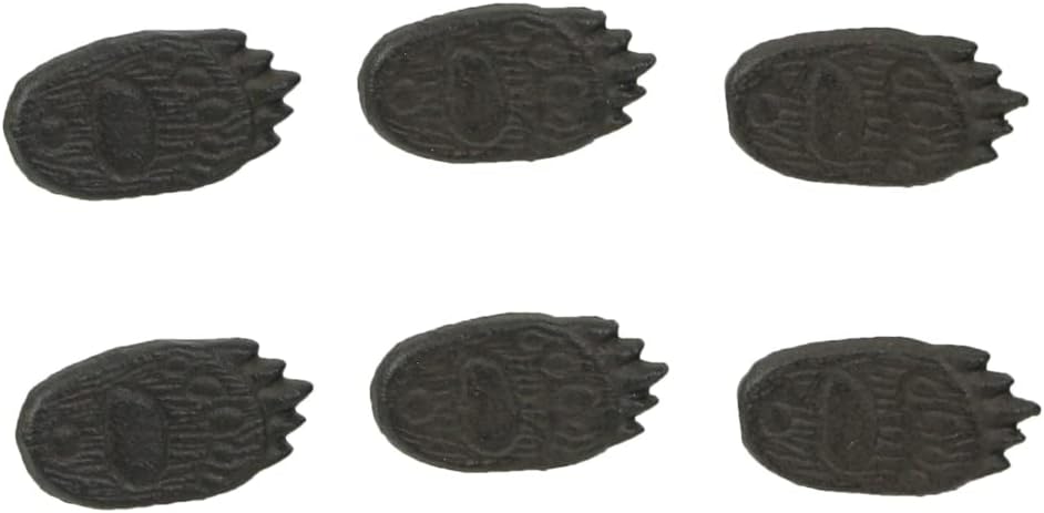 Set of 6 Cast Iron Bear Paw Drawer Pulls Set: Rustic Cabinet Knobs for Cabin, Lodge, or Home Decor - Wilderness-Inspired Furniture Handles - 2.5 Inches Long