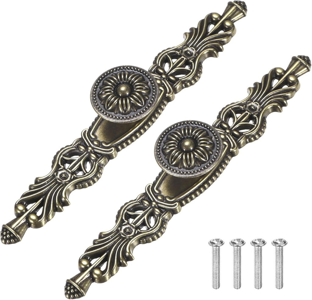 2-Pack Oil Rubbed Bronze Cabinet Knobs, 6.5" Long Rustic Zinc Alloy Knobs Handles for Dresser Drawers/Office Decorative/Kitchen Bathroom Door [Bronze]