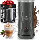 Zulay 4-in-1 Milk Frother and Steamer - Automatic Hot and Cold Foam Maker with Auto Shut Off & Temperature Control for Coffee, Latte, Cappuccino, Hot Chocolate - Gray