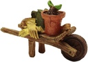 Treasure Gurus Miniature Outdoor Garden Wheelbarrow Hand Tools Fairy Dollhouse Yard Decor Accessory