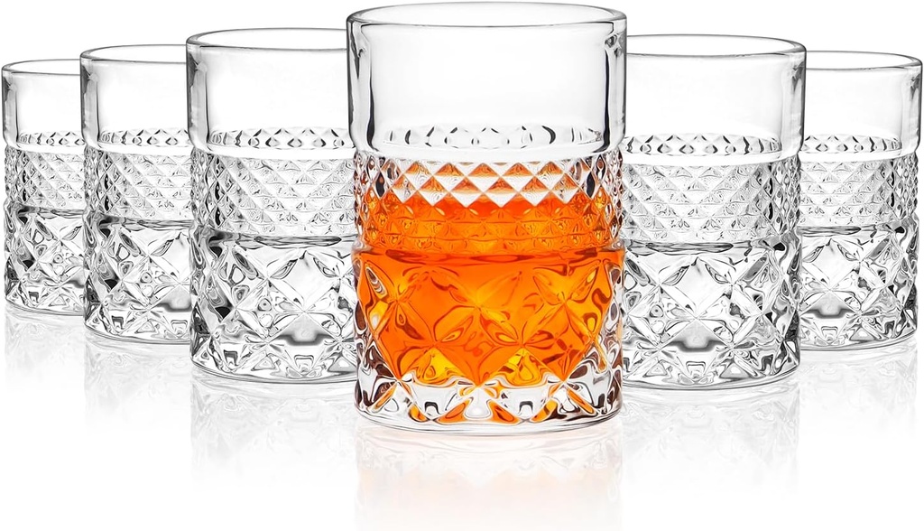 6 Pack Heavy Base Shot Glasses Set, 2 oz Clear Shot Glasses Bulk, Tequila Shot Glass, Square Shot Glass, Espresso Shot Glass for Vodka, Whiskey, Tequila, Espressos, Liquors