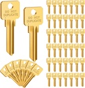 50 Pcs Do Not Duplicate Key Blanks Metal Key Replacements House Key Blank Door Lock Replacement Parts (Gold,Sc4)
