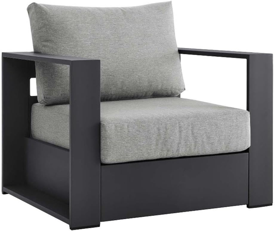 Modway Tahoe Aluminum Outdoor Patio Armchair in Gray Gray