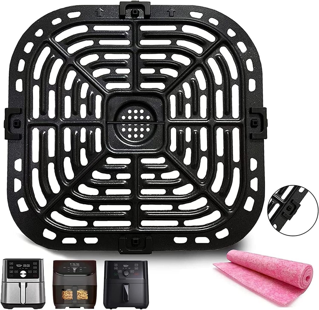 Air Fryer Crisper Plate for Instants Vortex Plus 6 Quart Air Fryer, Premium Nonstick Air Fryer Grill Plate Pan Insert Grate Grid for Instants Vortex 5.7QT 6QT Air Fryers, Dishwasher Safe