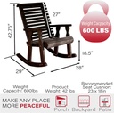 Amish Heavy Duty 600 Lb Roll Back Pressure Treated Rocking Chair (Semi-Solid Black Stain)