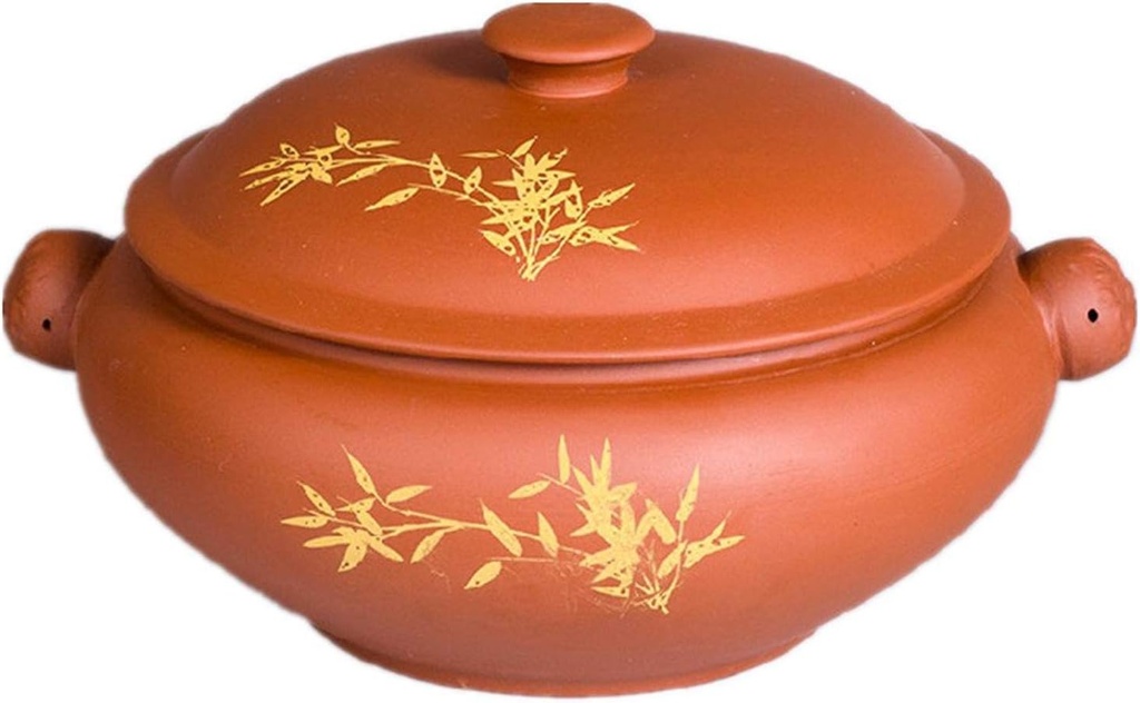XICHENGSHIDAI Ceramics Steam Cooker, Traditional Yunnan Clay Casserole Stockpots for Stew Chicken Soup, Steam Vegetables and Corn or Cook Fitness Food 2800ml