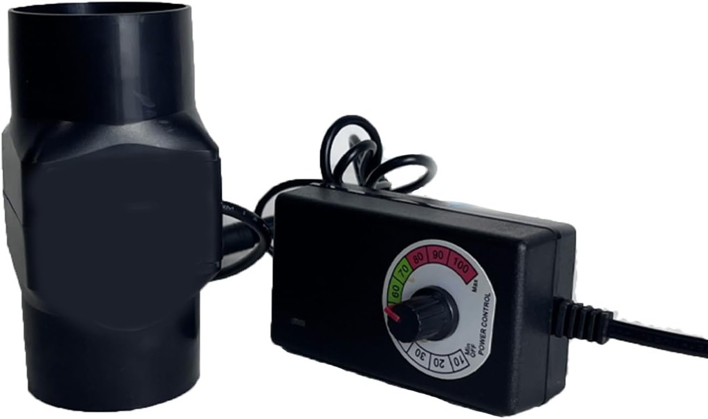 2 inch Mini Duct Ventilation Fan Black Extractor Fan Small Exhaust Blower Inline Booster 6W for Greenhouse Bathroom Basement Kitchen Pet House(Black,Adjustable Speed)