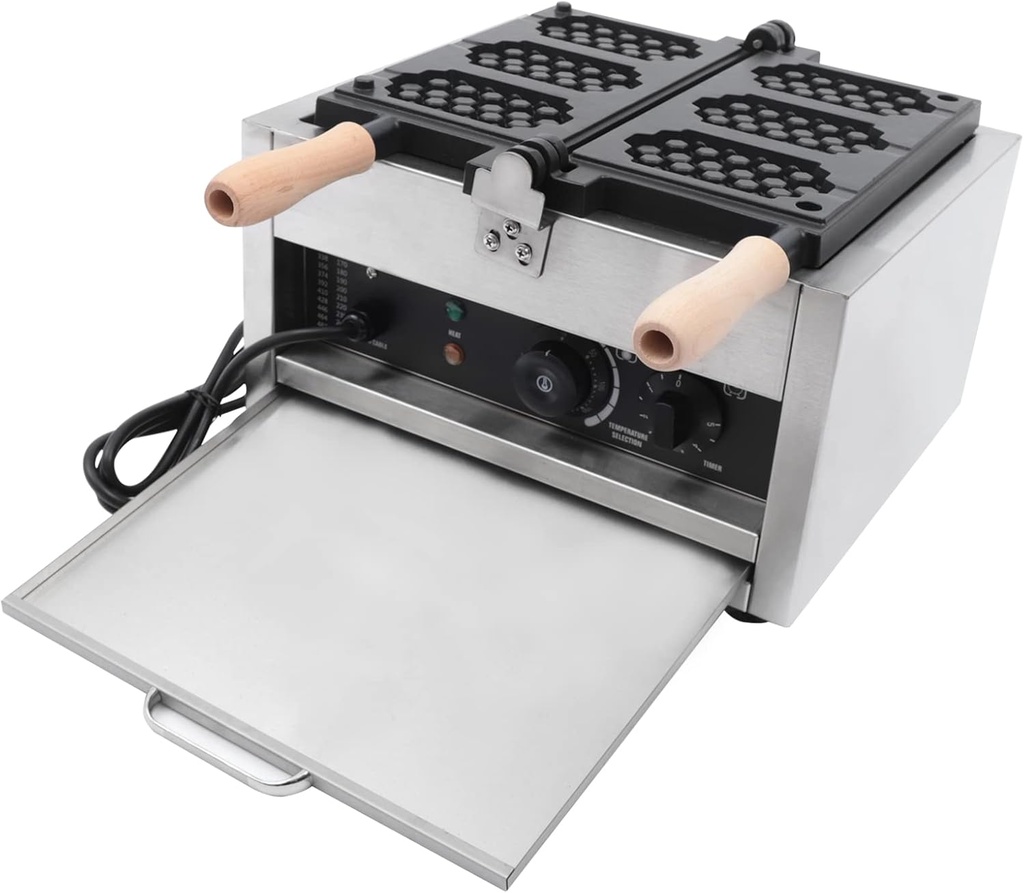 Commercial Waffle Maker 1400W Honeycomb Double-Sided Heating Waffle Maker Machine Electric Chaffle Maker for Food Stores, Restaurants