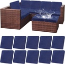 HEBE Outdoor Patio Cushion Covers Set of 10 Waterproof Stretch Seat Cushion Cover for Patio Furniture Clearance Outdoor Sofa Cushion Cover Replacement Couch Slipcovers Chair Seat Cover