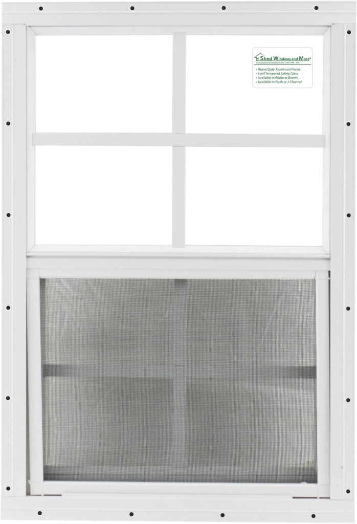 Shed Windows and More 14" X 21" White Flush Mount Tempered Glass, Playhouse Windows, Chicken Coop Windows