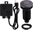 Sink Top Garbage Disposal Air Switch Kit with Long Button,Oil Rubbed Bronze (Brass Cover)