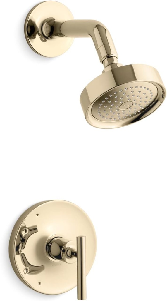 KOHLER TS14422-4G-AF Purist Rite-Temp Shower Trim Kit With Lever Handle 1.75 Gpm, Vibrant French Gold