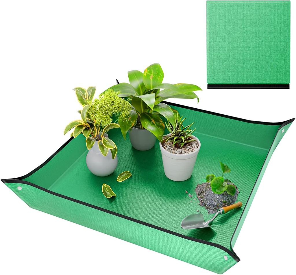 Repotting Mat for Indoor Plant Transplanting and Mess Control, 26'' x 26'' Waterproof Potting Succulent Tray Portable Gardening Mat Gift for Plant Lovers