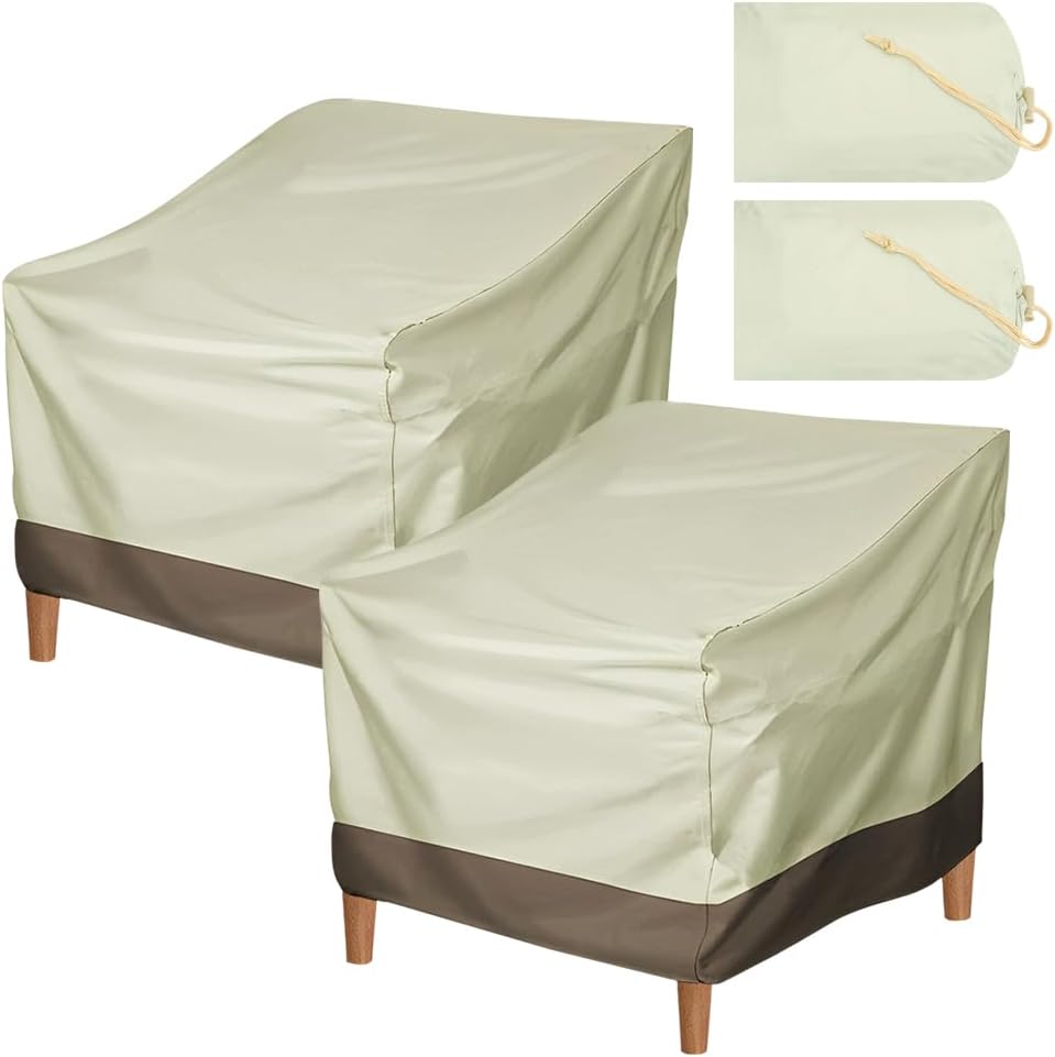CEYAZYE Outdoor Patio Chair Covers Waterproof Heavy Duty, Lounge Chairs Deep Seat Furniture Cover, Max Applicable Size 33.5" W x 31.5" D x 36" H, Tear and Moisture Resistant