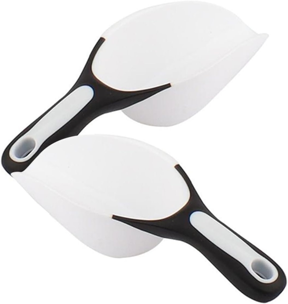 2Pcs Reusable Plastic Food Scoops Ergonomic Kitchen Shovels for Ice Flour Coffee Beans Material Easy to Clean for Home Bars and Restaurants
