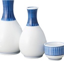 Ale-net Sake Set Tokuri Ochoko Set, 3.1 x 5.7 inches (8 x 14.5 cm), Approx. 11.0 fl oz (280 cc), Brush Tokusa No. 2, Tokuri & Guinomi (2 Pieces) Set, Ceramic, Mino Ware
