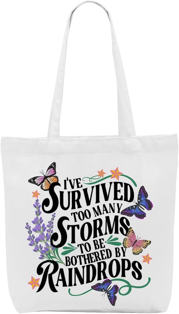 Gag Gifts Sarcastic Funny Tiger Bear Butterfly Gifts Canvas Tote Bag for Women Grocery Bags for Shopping Birthday