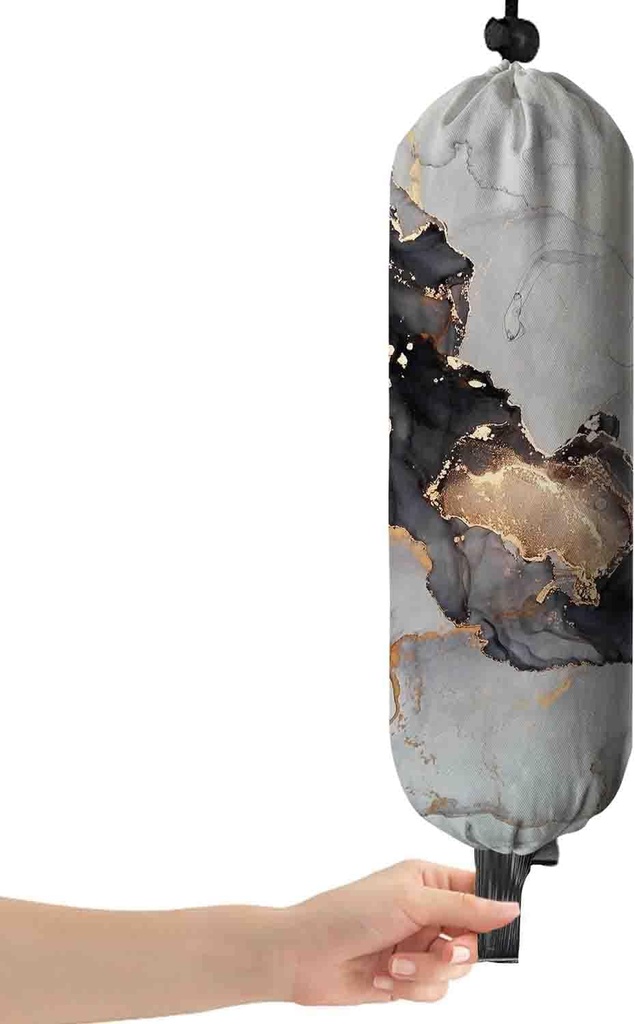 Cute Plastic Bag Holder,Grey Marble,Grocery Bags Dispenser,Shopping Bag Organizer,Gifts for Kitchen Decor