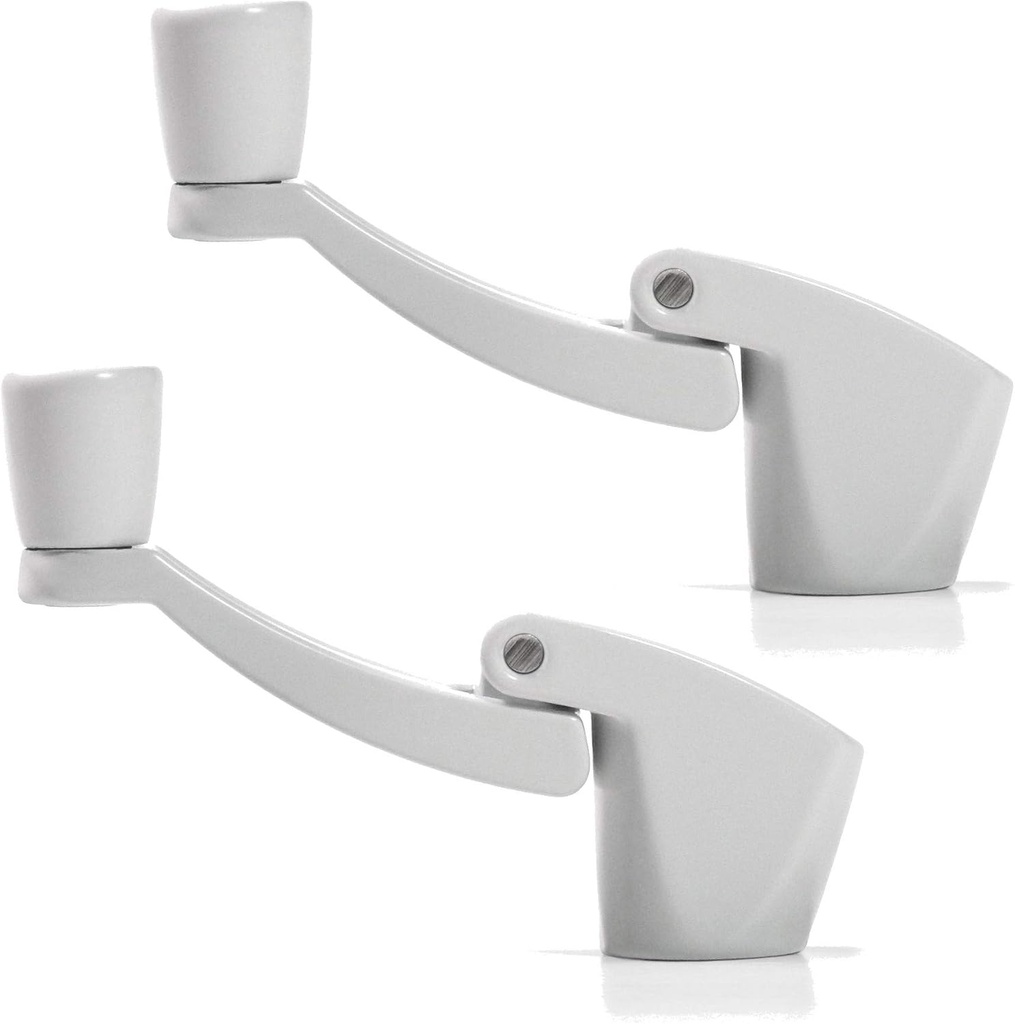 Ideal Security Folding Window Crank Handle, 11/32” Spline, White, 2-Pack