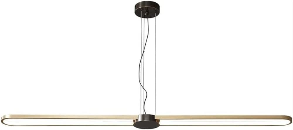 Modern Chandelier Pendant Light Copper Long Ring Brass Linear Pendant Light 26W LED 3 Color Mode Hanging Lamp with Acrylic Shade Drop Lights Kitchen Suspension Lamps