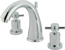 Kingston Brass KS2961DX Concord Widespread Lavatory Faucet with Cross Handle, 7-Inch Spout Reach, Polished Chrome