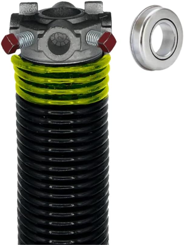 Garage Door Torsion Spring (207 x 1.75 x 23) | 1" ID Steel Bearing | Left Hand Wound Replacement (Right Side) (Cone Color: Black)