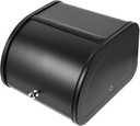 Carbon Steel Bread Box with Sliding Lid for Kitchen Countertop Compact Bread Storage Bin for Home and Bakery Multi-purpose Snack and Utensil Organizer in Black