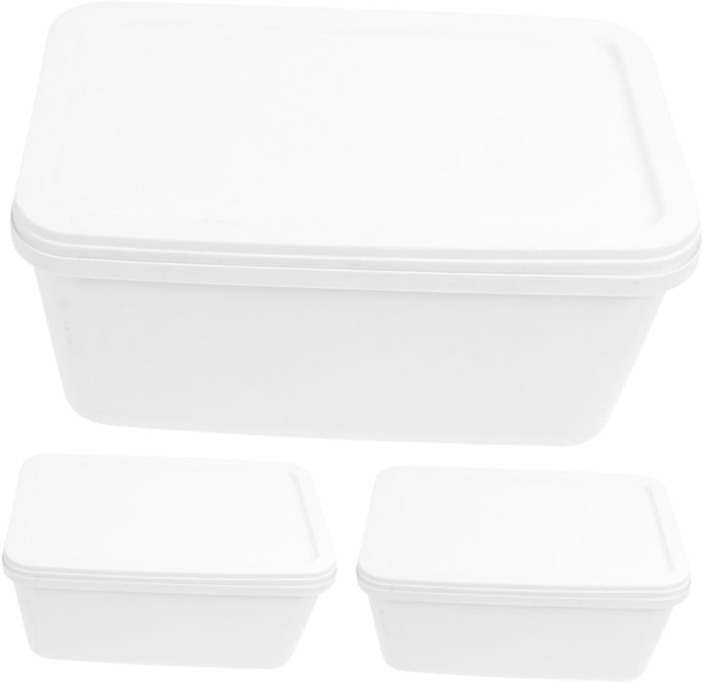 IMIKEYA 3Pcs Large Ice Cream Freezer Containers Food Grade Storage Holders for Homemade Dessert Preservation Multi Use Sealed Boxes for Freezer Organization and Food Freshness