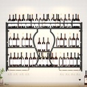 55.1in Wall Mounted Wine Rack,3-Tiers Metal Wine Rack Bar Shelves with Wine Glass Holder,Modern Industrial Hanging Liquor Bottles Shelves for Kitchen Dining Room Bar Decoration (55.1x35.5x7)