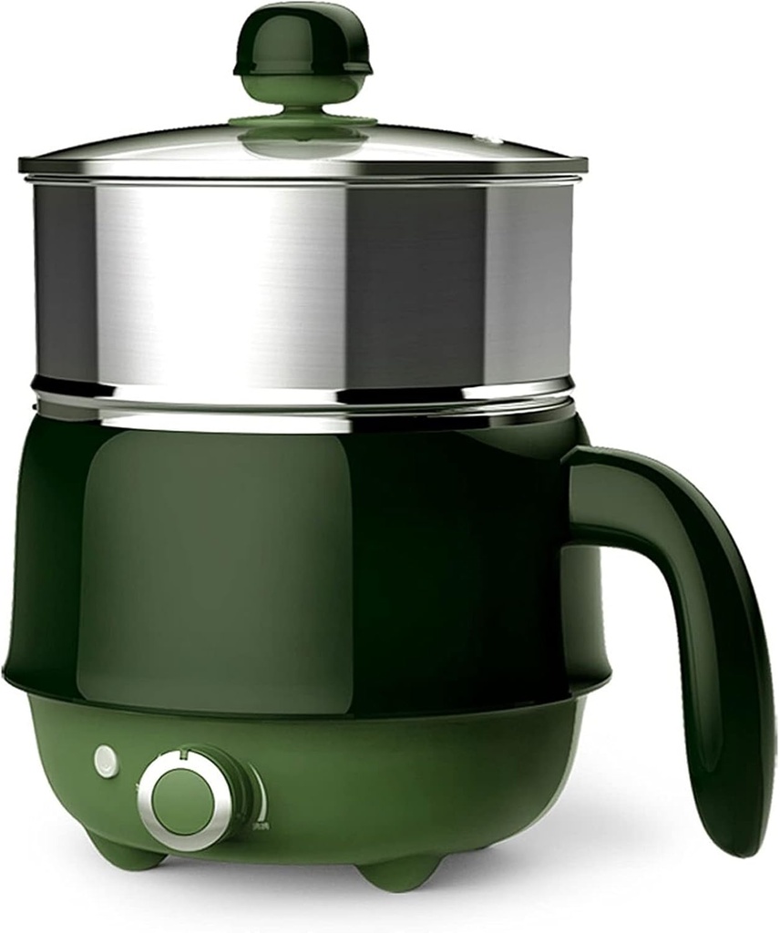 HHWKSJ Electric Hot Pot, Mini Ramen Cooker, 1.5L Noodles Pot, Multifunctional Electric Cooker for Pasta, Shabu-Shabu, Oatmeal, Soup and Egg with Over-Heating Protection, Boil Dry Protection