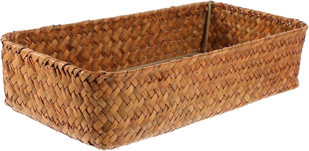 Woven Cutlery Organizer Basket for Kitchen Multi-Functional Storage for Silverware and Chopsticks Handcrafted Seagrass Design Stylish Tabletop Storage for Home Decor