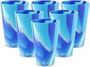 Silipint: Silicone Pint Glasses: 6 Pack Arctic Sky - 16oz Unbreakable Cups, Flexible, Hot/Cold, Sustainable, Non-Slip Easy Grip
