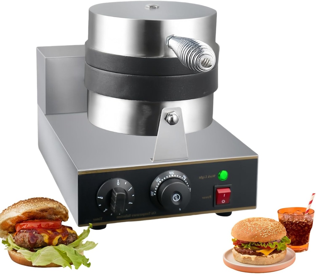 Hamburger Waffle Maker 1300w, Donut Ice Cream And Sandwich Maker, Electric Hamburger Press, Non Stick Panini Burger Press, Suitable For Bakery, Home, Restaurant, Cafe.