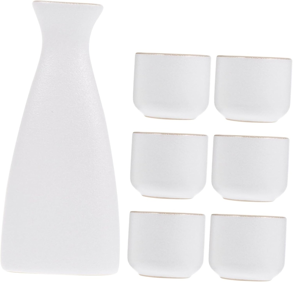 1set Elegant Ceramic Sake Cups Set Vintage Sake Set Pot and Cups for Entertaining and Japanese Enjoyment