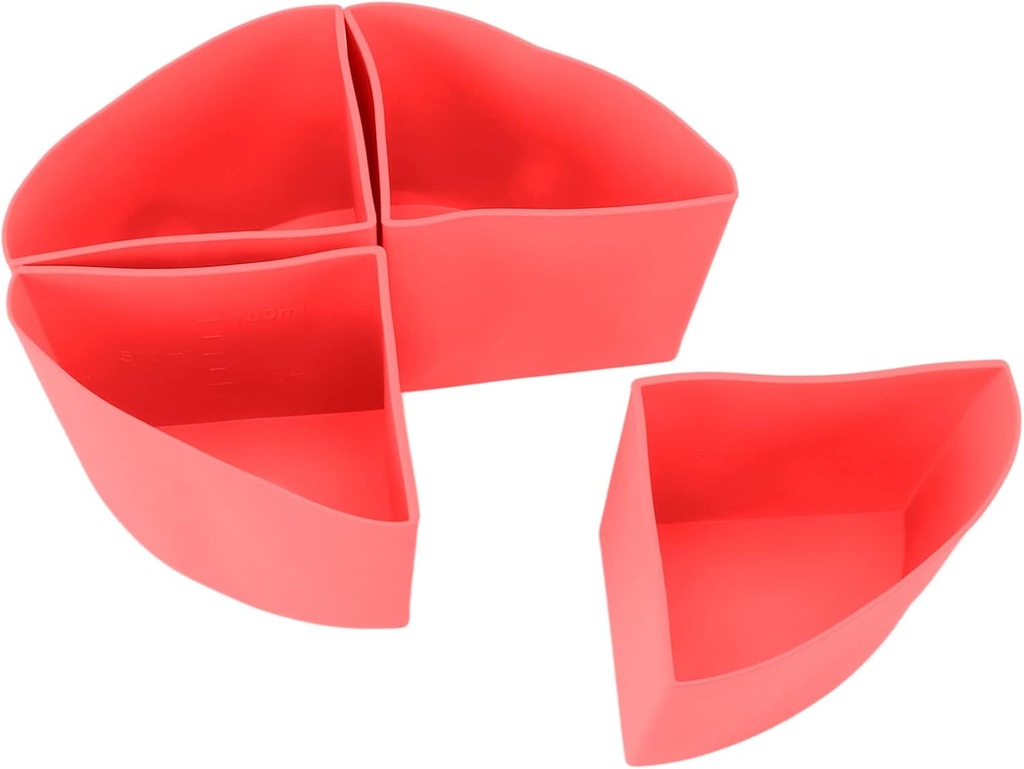 OUKENS Crock Pot Liners, Slow Cooker Divider Liner 4 in 1 Silicone Reusable Leakproof Cooking Liner for 6 Quart Pot Accessories(Red)