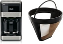 Braun Brew Sense Drip Coffee Maker, 12 cup, Black & Gold Tone Permanent Coffee Filter, Reusable #4 Cone Shaped, No Paper Filter Needed, Fits Coffee Makers Series 7 & Series 9, BRSC002,Black