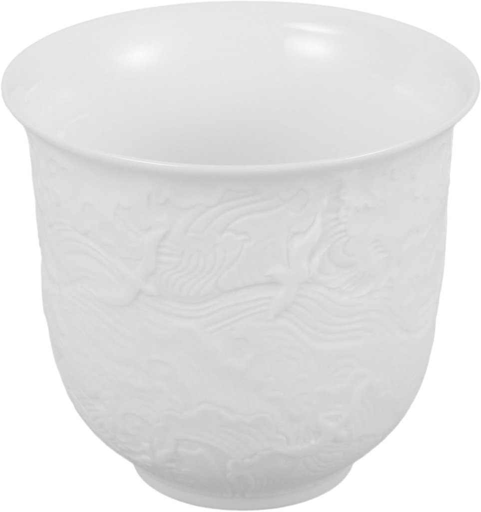 Cabilock Ceramic Chinese Style Tea Cup Porcelain Water Cup for Tea Ceremony Ergonomic Design Smooth Decorative for Office and Travel Use