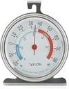 Taylor 5924 Large Dial Kitchen Refrigerator and Freezer Analog Thermometer, 3-Inch Dial, Easy to Read, Silver Finish, Accurate Temperature Monitoring