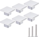 1.57-inch Deluxe Square Knob Chrome Dresser Knob Cabinet Door Knob 6 Pack for Kitchen Cabinet Door Bedroom Dresser Drawer Bathroom Wardrobe (High End Polished Chrome Finish)