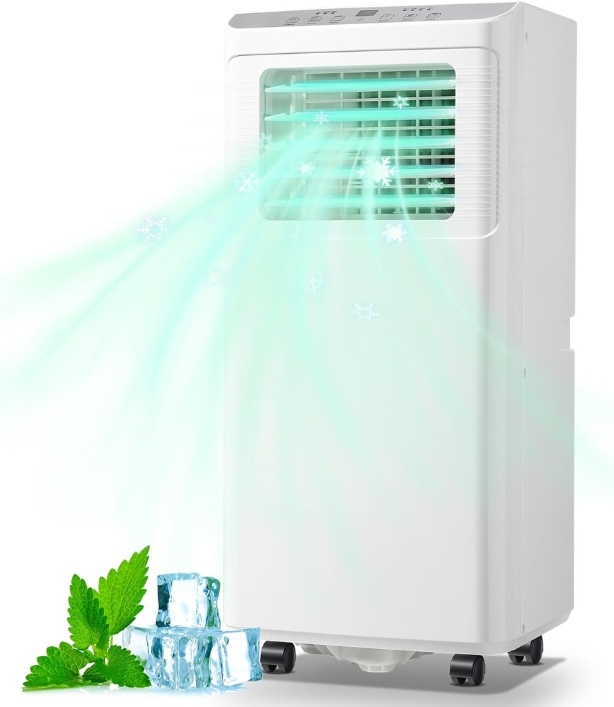 WANAI 8000 BTU ASHARE(4400 BTU SACC) Portable Air Conditioner with 3-in-1 Mode & Remote Control & Window Kit Room AC Unit Cool Up to 250 Sq.ft White