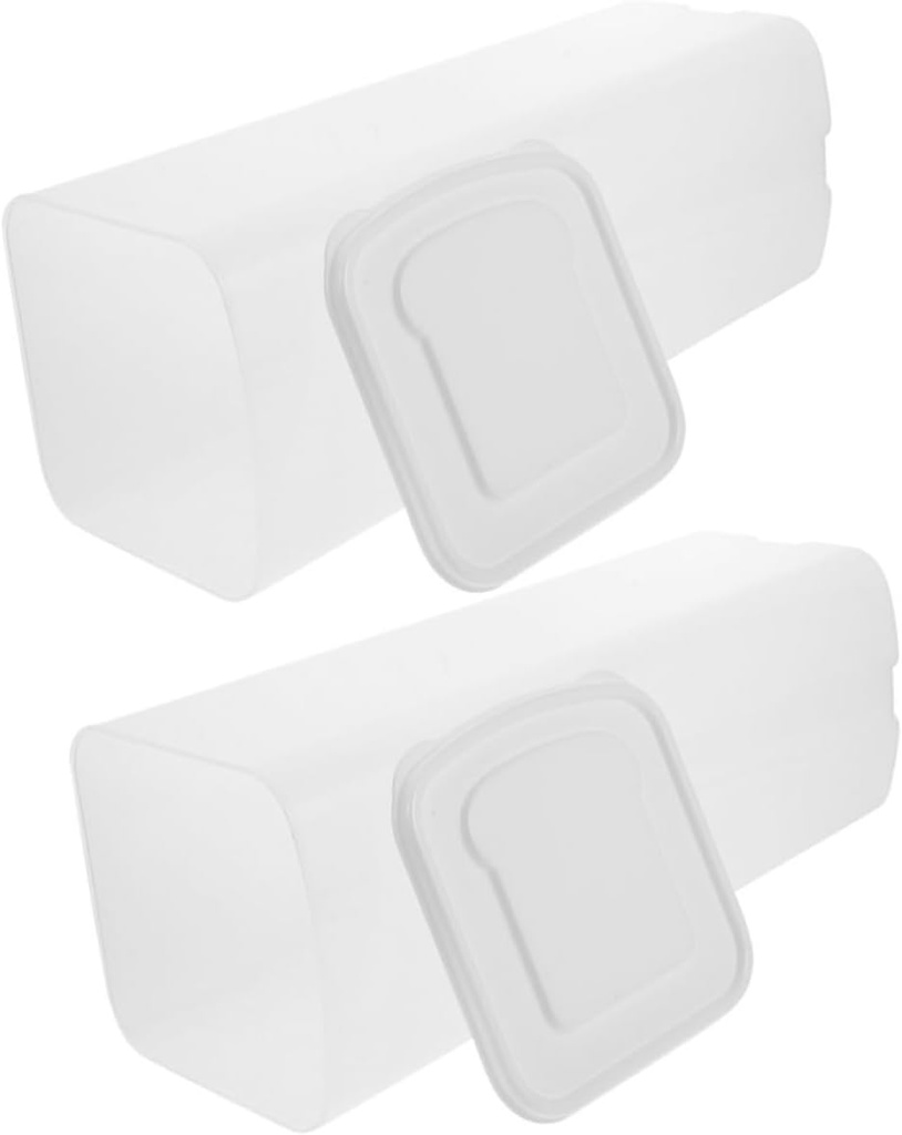 2pcs Reusable Bread Box Airtight Storage Container for Fresh Bread Modern Design Loaf Dispenser Easy to Clean Holder for Kitchen Countertops